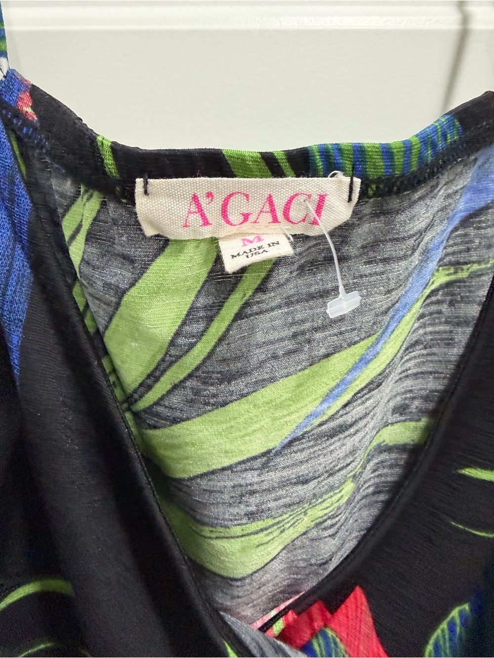☀️ a'gaci NWOT - Black Multi Tropical Slip Dress - Picture 5 of 6